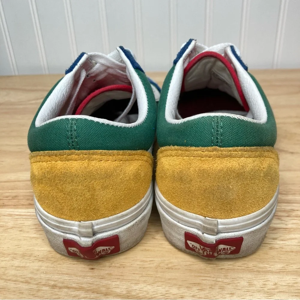 Vans Off The Wall Sneakers M5/W6.5 Suede Canvas Blue Green Yellow Skate Street
